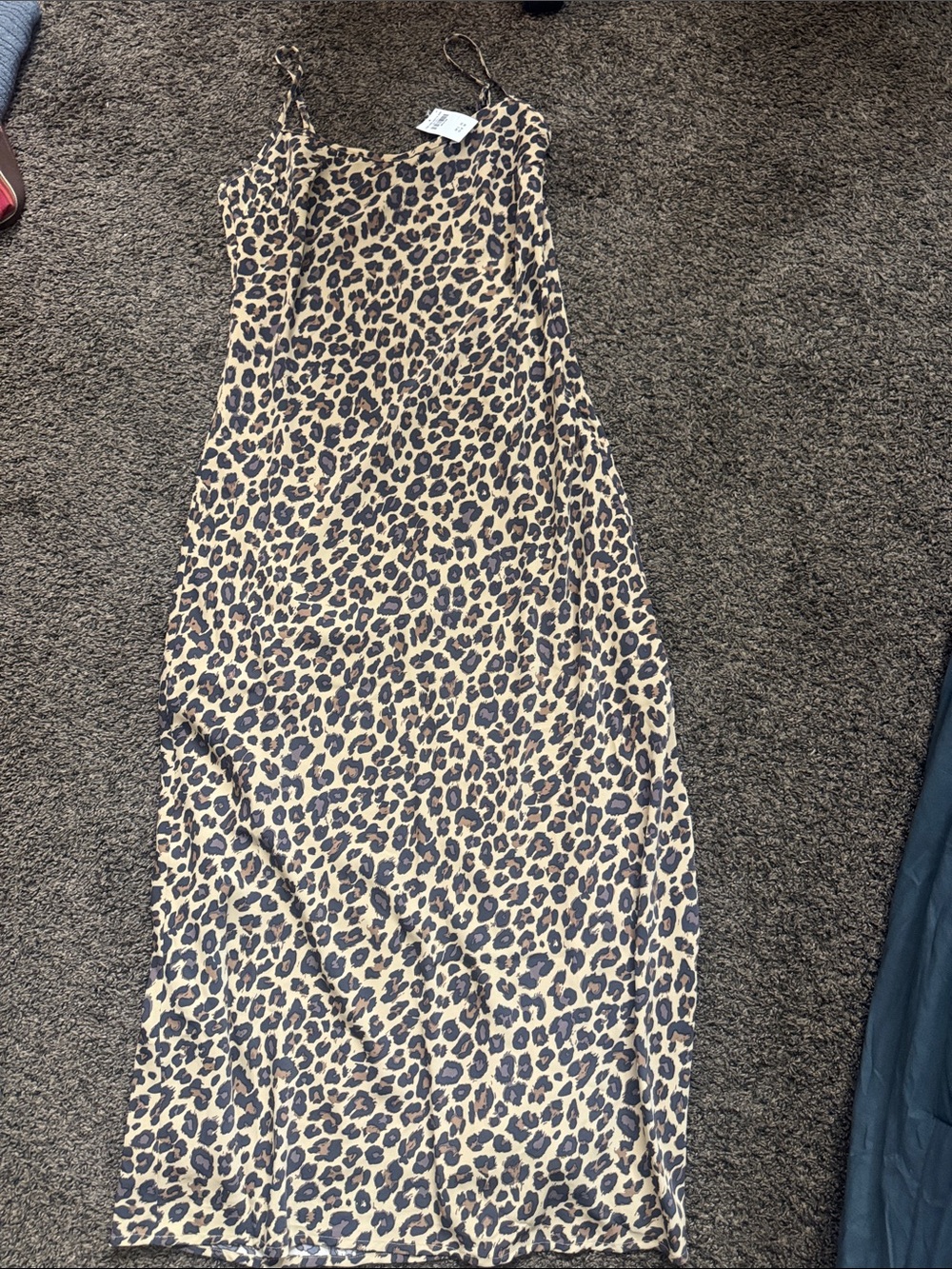 Abercrombie & Fitch Leopard Print Maxi Slip Dress - Beige & Black